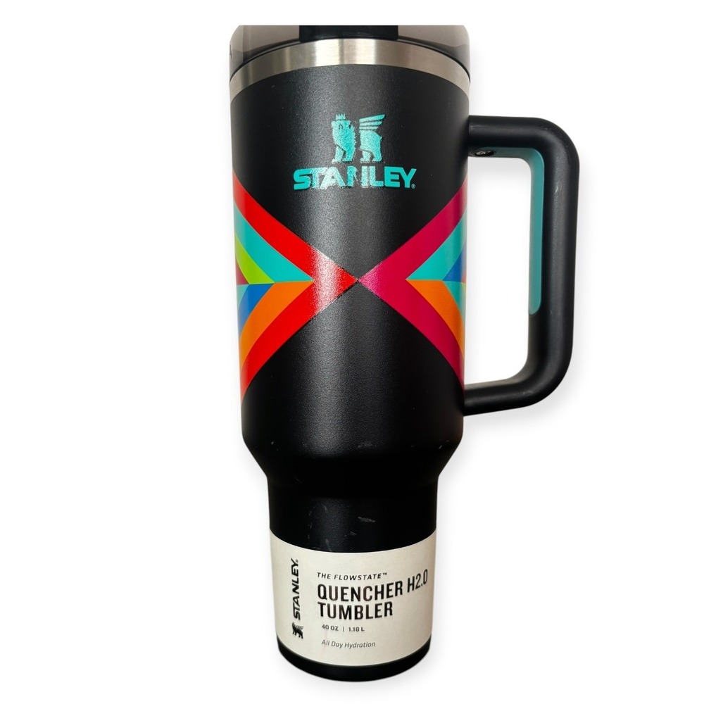 Stanley 40oz Quencher H2.0 FlowState Tumbler Hyper Geo Matte Black 10-10824-491